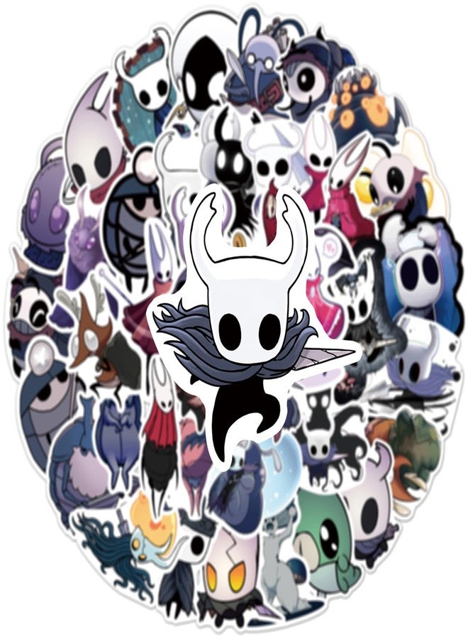 Cannity 50PCS Hollow Knight Stickres for Kids Teens Halloween Stickers for Water Bottles Laptop Luggage Waterproof Vinyl Decals Reward Stickers(Gray) - Image 3